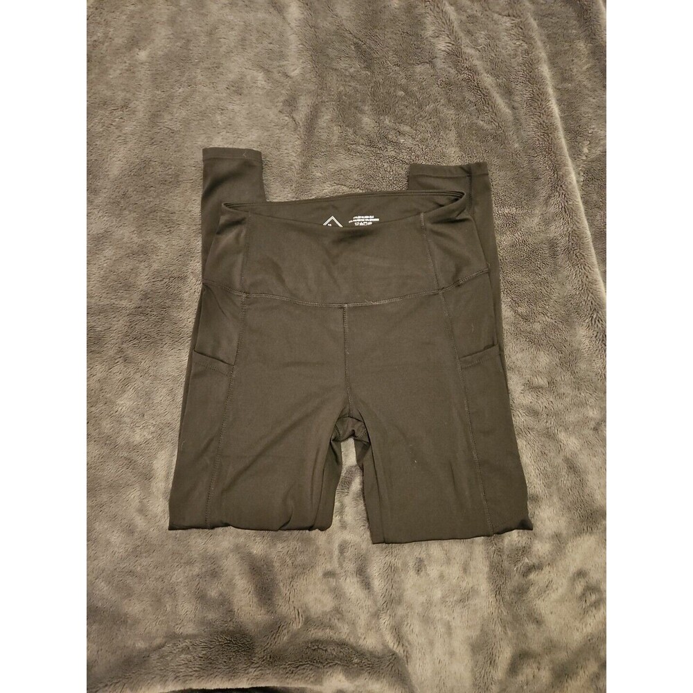 Zoe & Phoebe Leggings Womens Size S Small Black Side Pockets Waist 25" Inseam 26